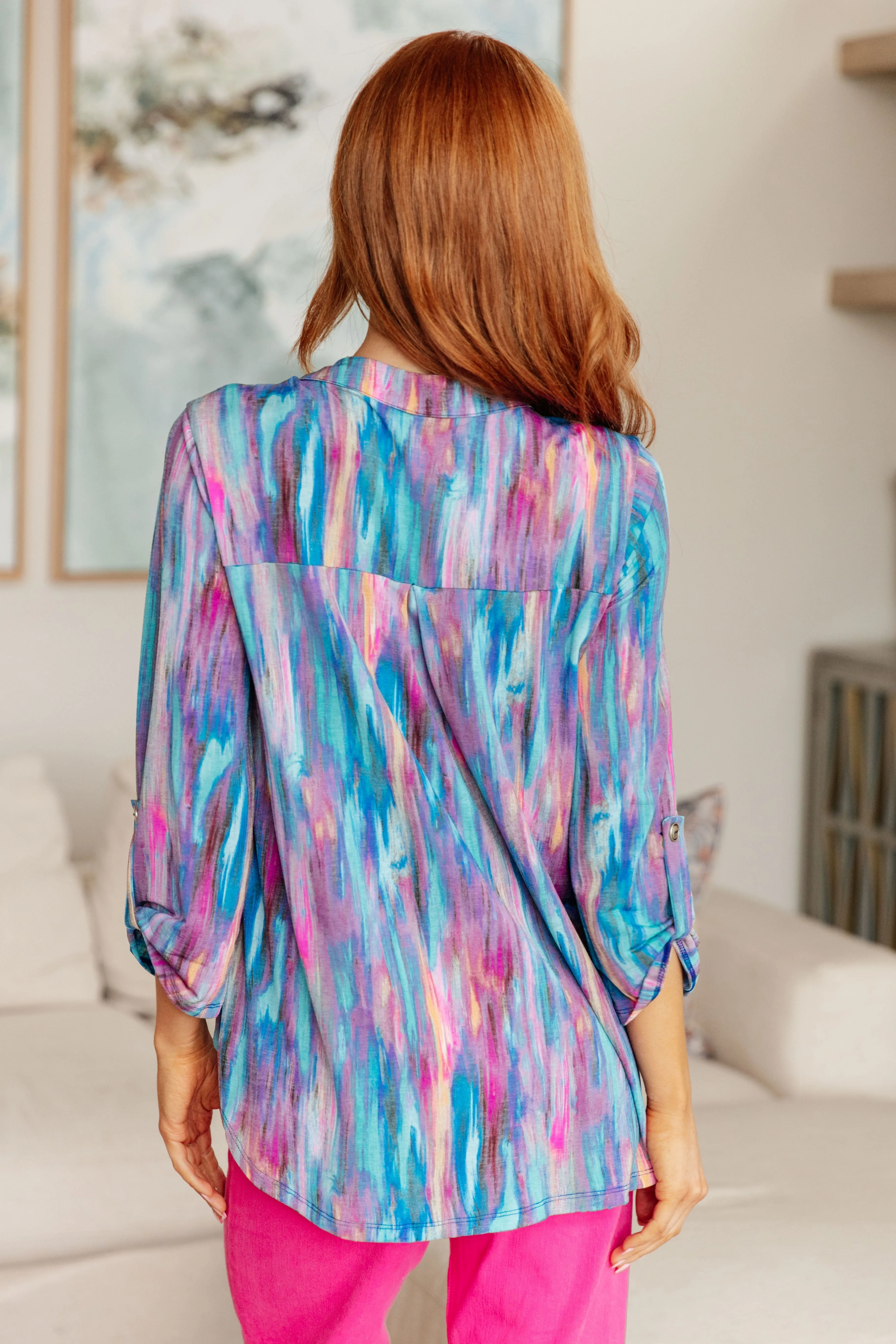 Raina Blouse in Blue Multi