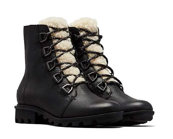 SOREL Phoenix Short Lace Cozy Boot #NL3415-010 Black