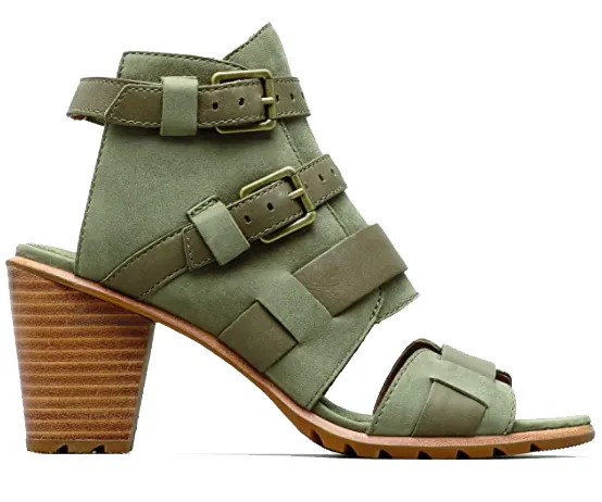 Sorel  Women’s Nadia Buckle II Open Toe Wedge Sandals Sage