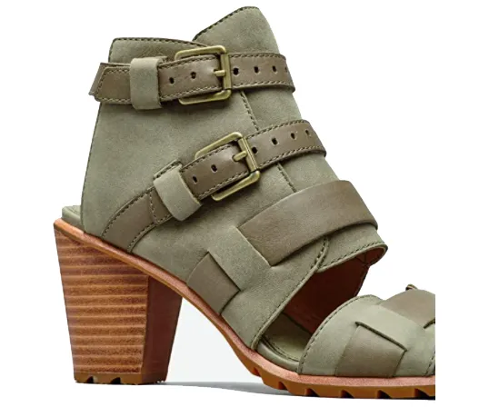 Sorel  Women’s Nadia Buckle II Open Toe Wedge Sandals Sage