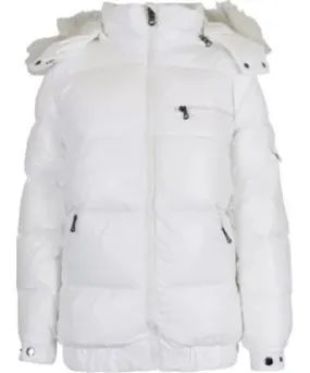 Spire By Galaxy Women's Full Zip Heavyweight Bubble Jacket With Detachable Faux Fur Hood