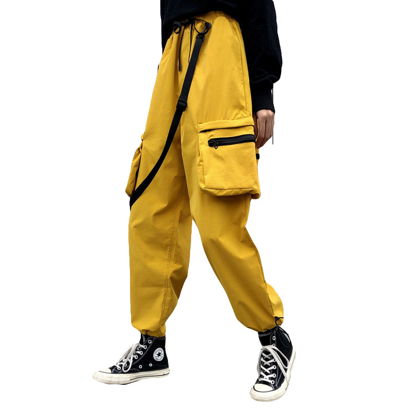 STREET RETRO POCKET WIDE LEG CASUAL PANTS BY63060