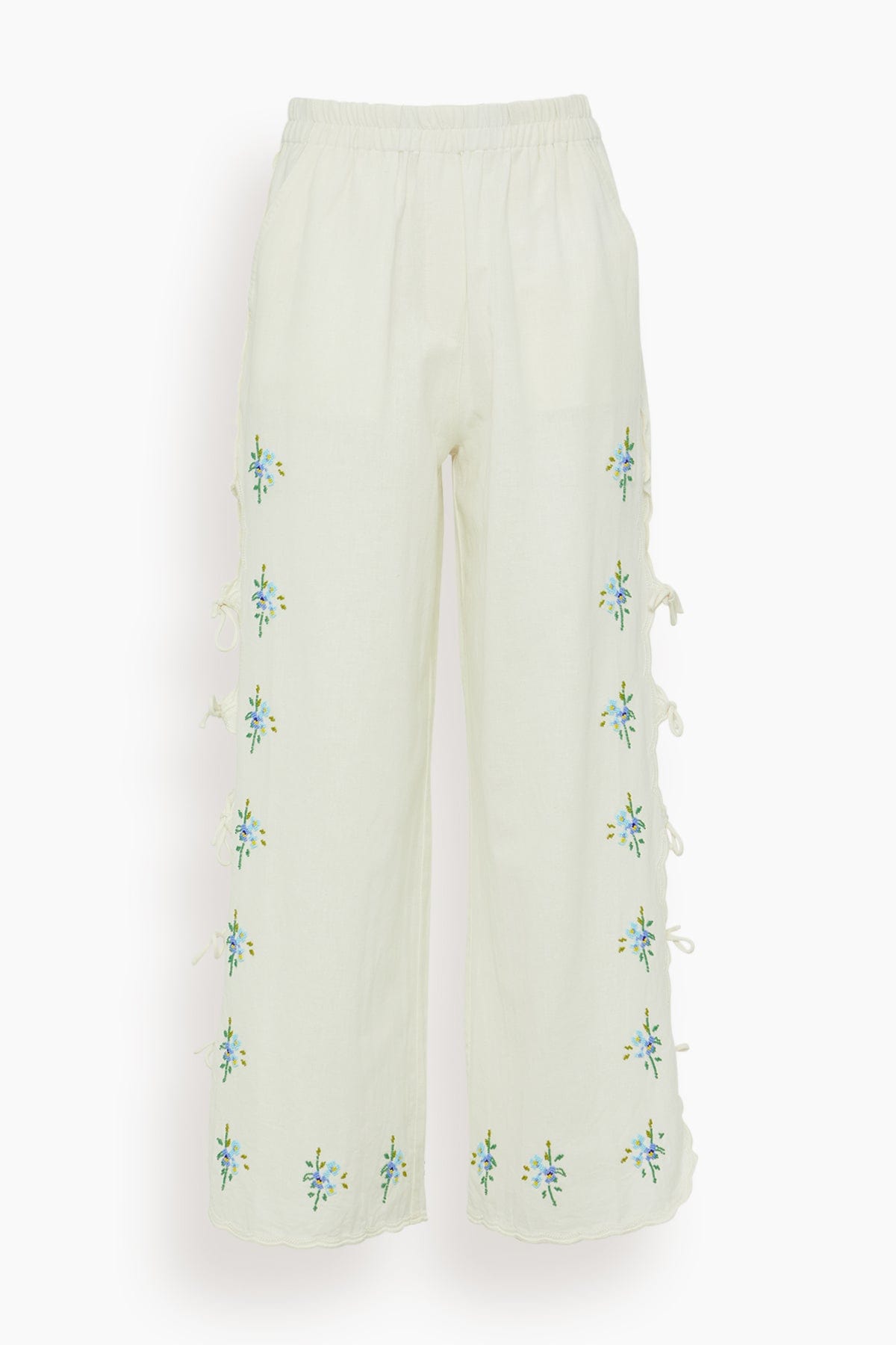 Tania Beaded Pants in White