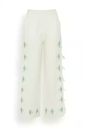 Tania Beaded Pants in White