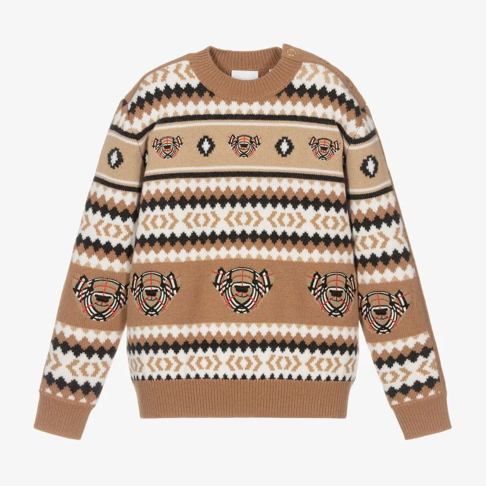 Teen Beige Wool Sweater