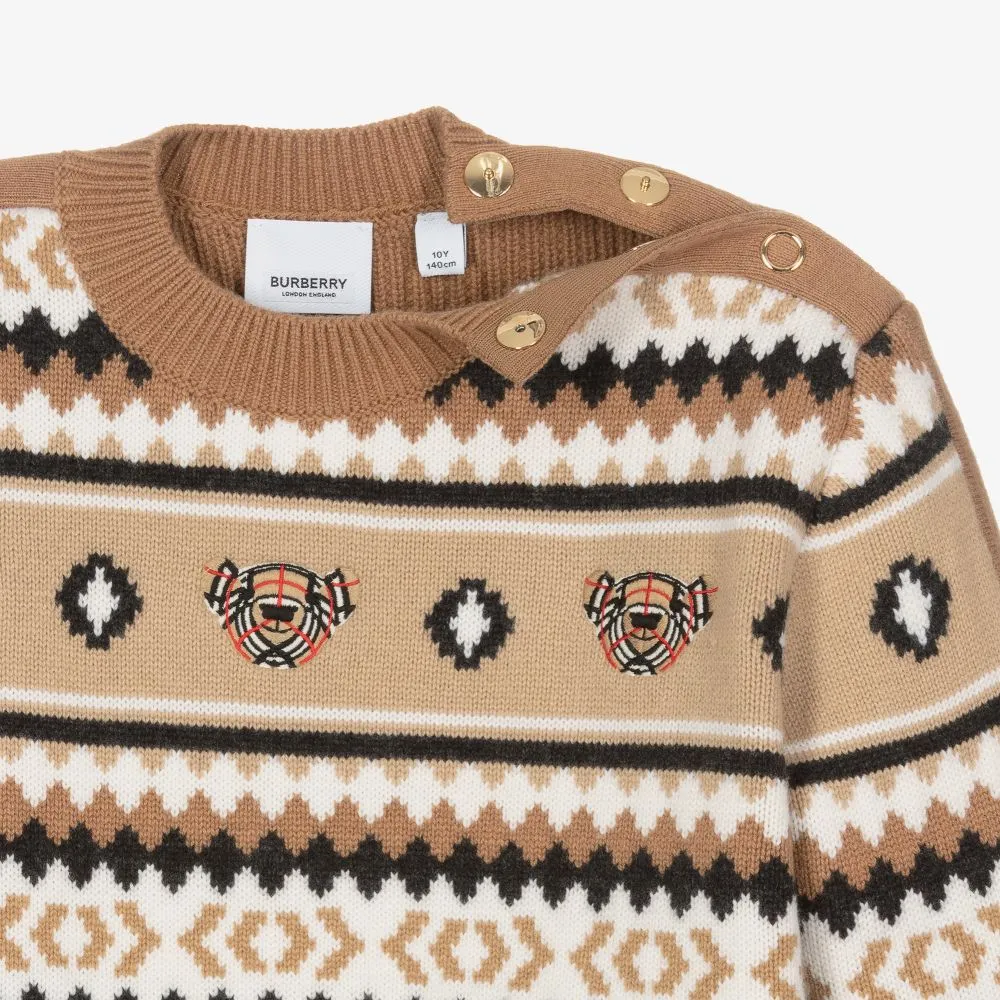 Teen Beige Wool Sweater