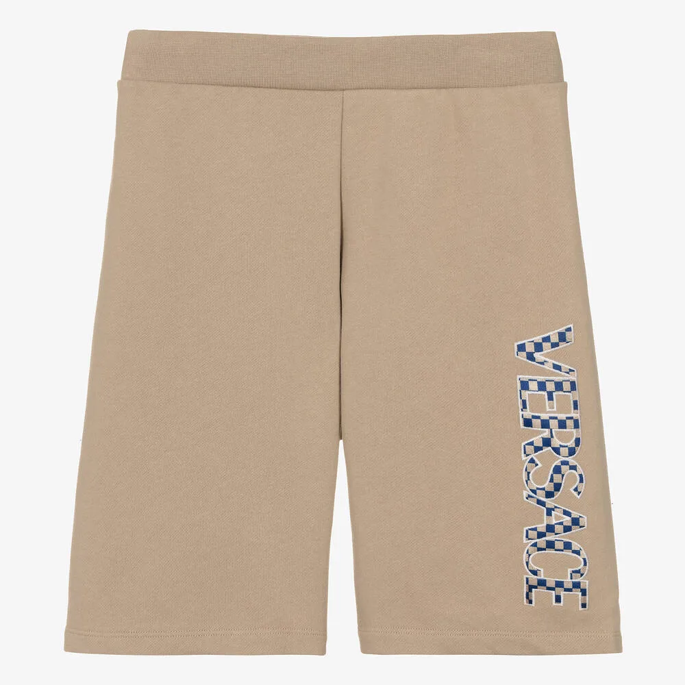 Teen Boys Beige Cotton Shorts