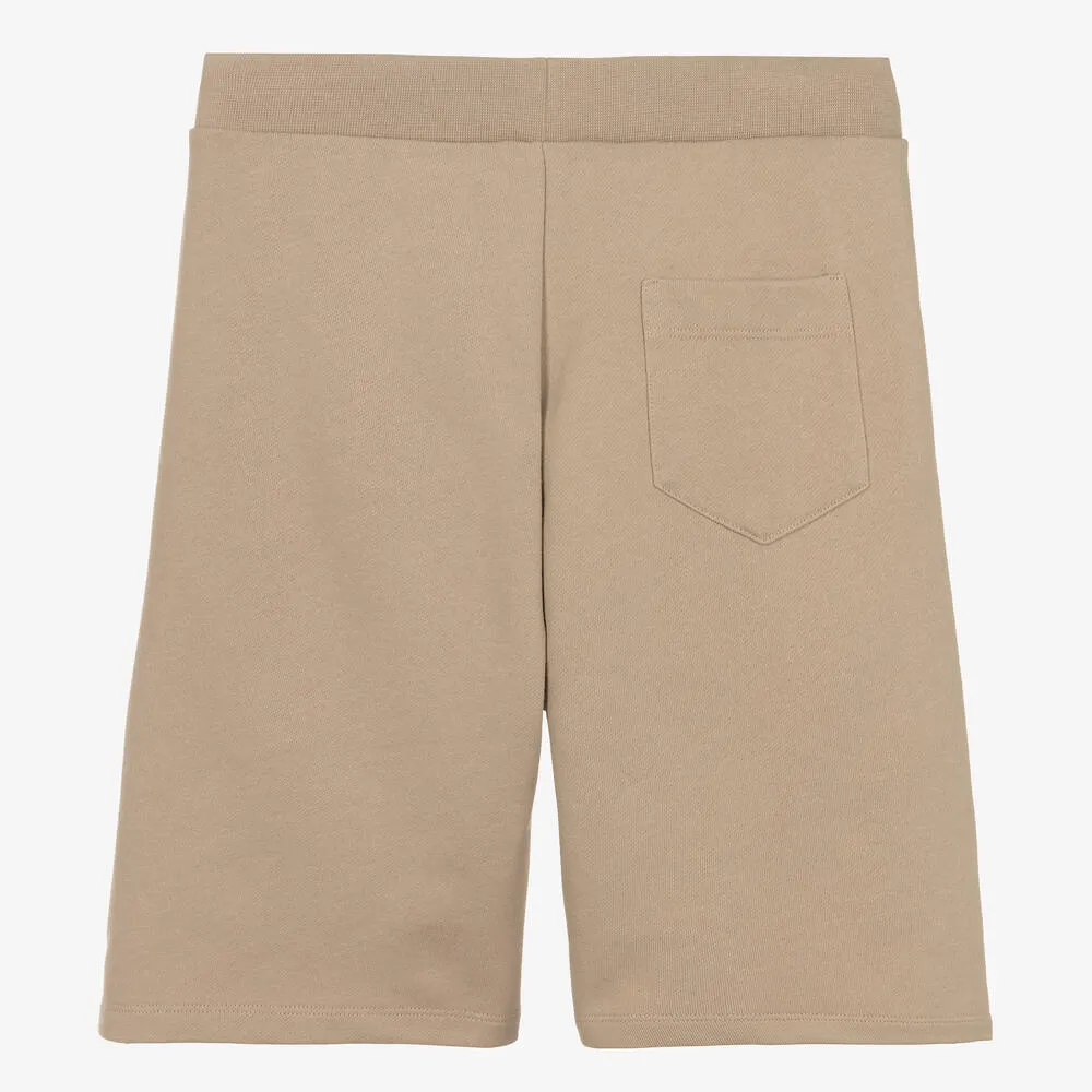 Teen Boys Beige Cotton Shorts