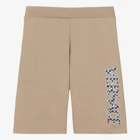 Teen Boys Beige Cotton Shorts