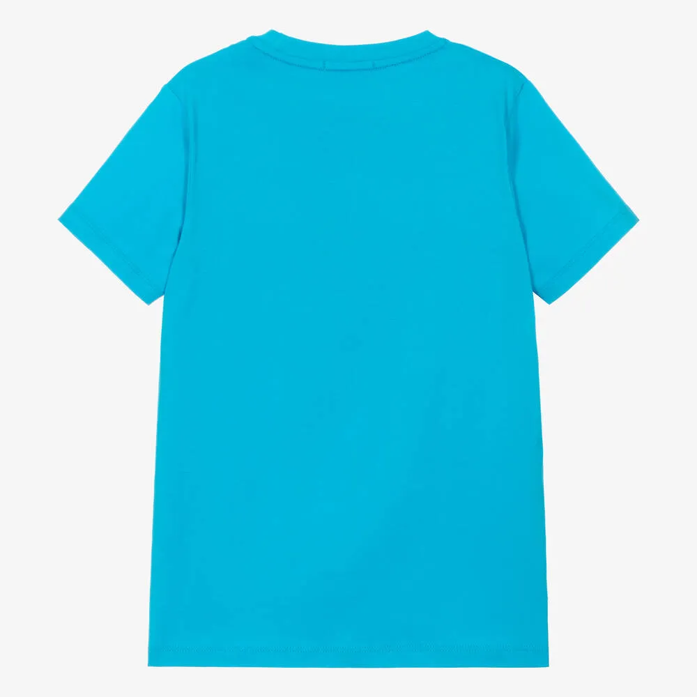 Teen Boys Blue Cotton T-Shirt