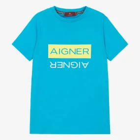 Teen Boys Blue Cotton T-Shirt