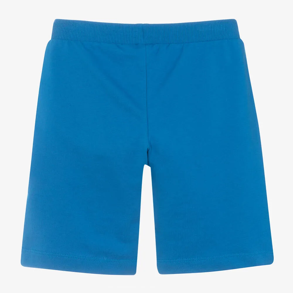 Teen Boys Blue Teddy Bear Cotton Shorts