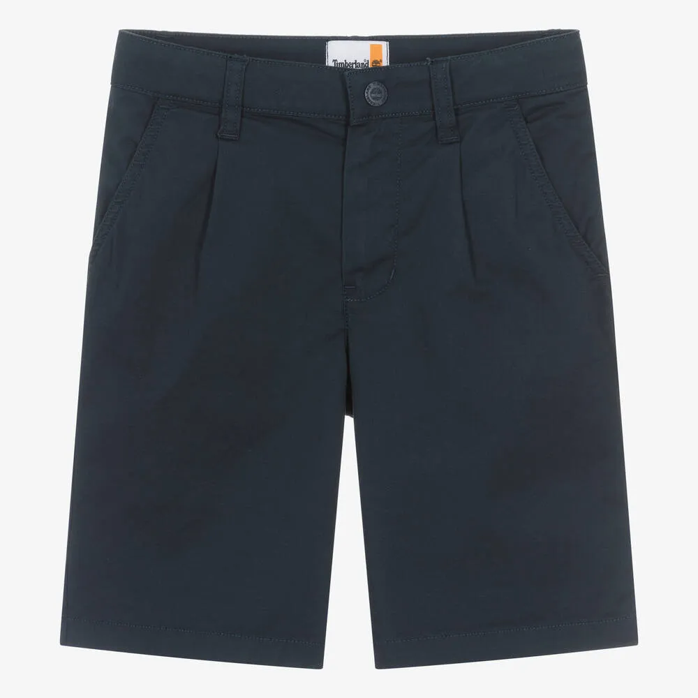 Teen Boys Navy Blue Cotton Chino Shorts 