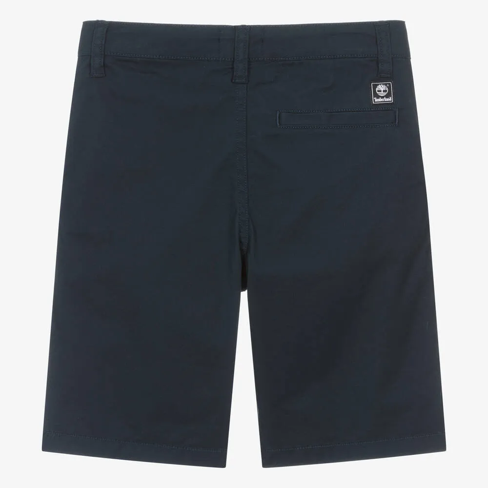 Teen Boys Navy Blue Cotton Chino Shorts 