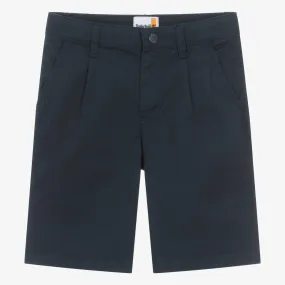 Teen Boys Navy Blue Cotton Chino Shorts 