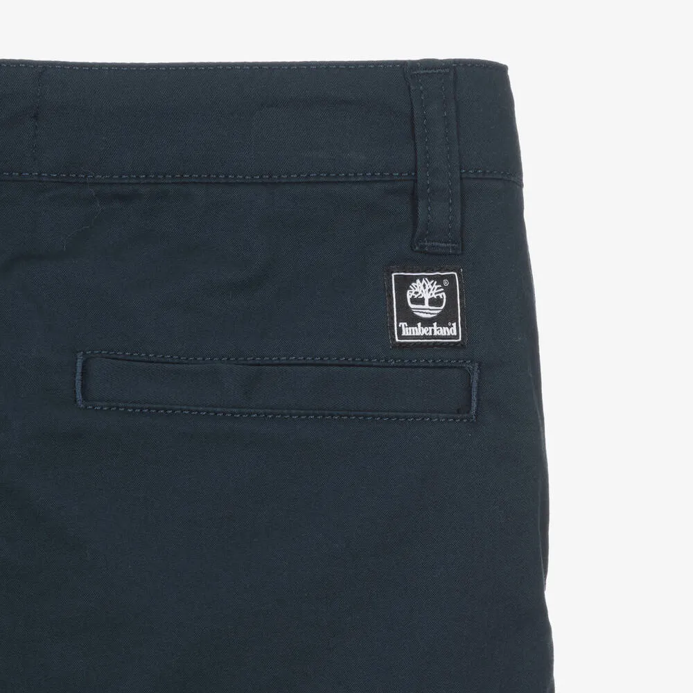 Teen Boys Navy Blue Cotton Chino Shorts 