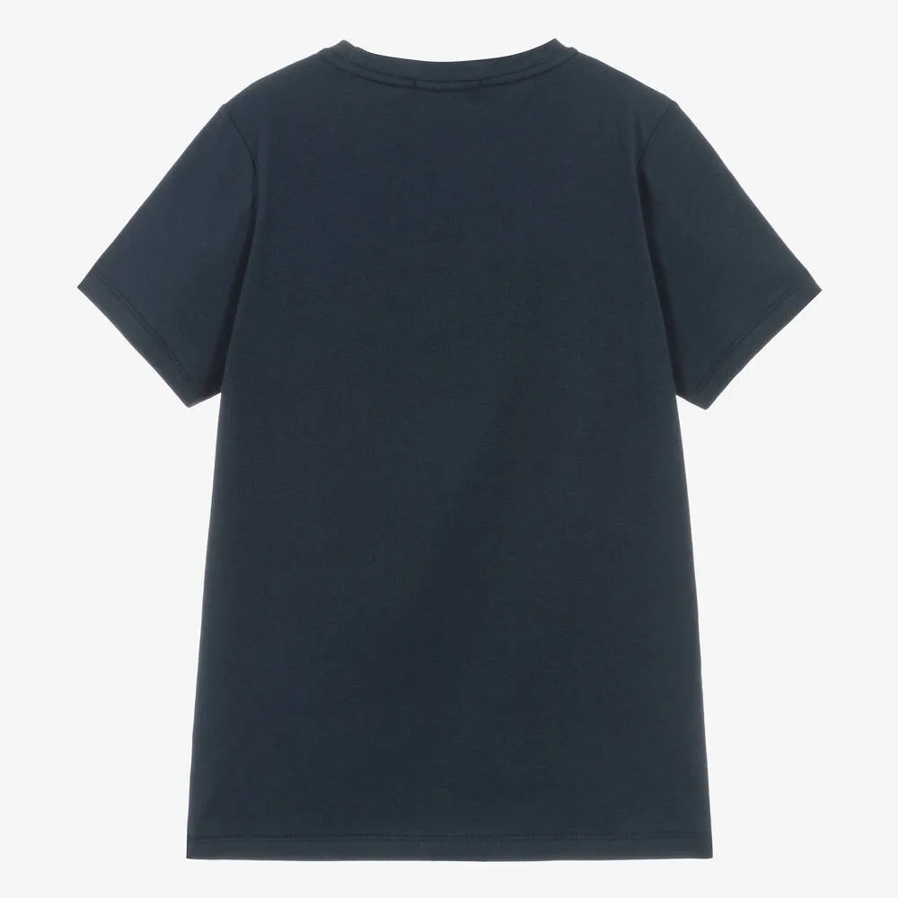 Teen Boys Navy Blue Cotton T-Shirt