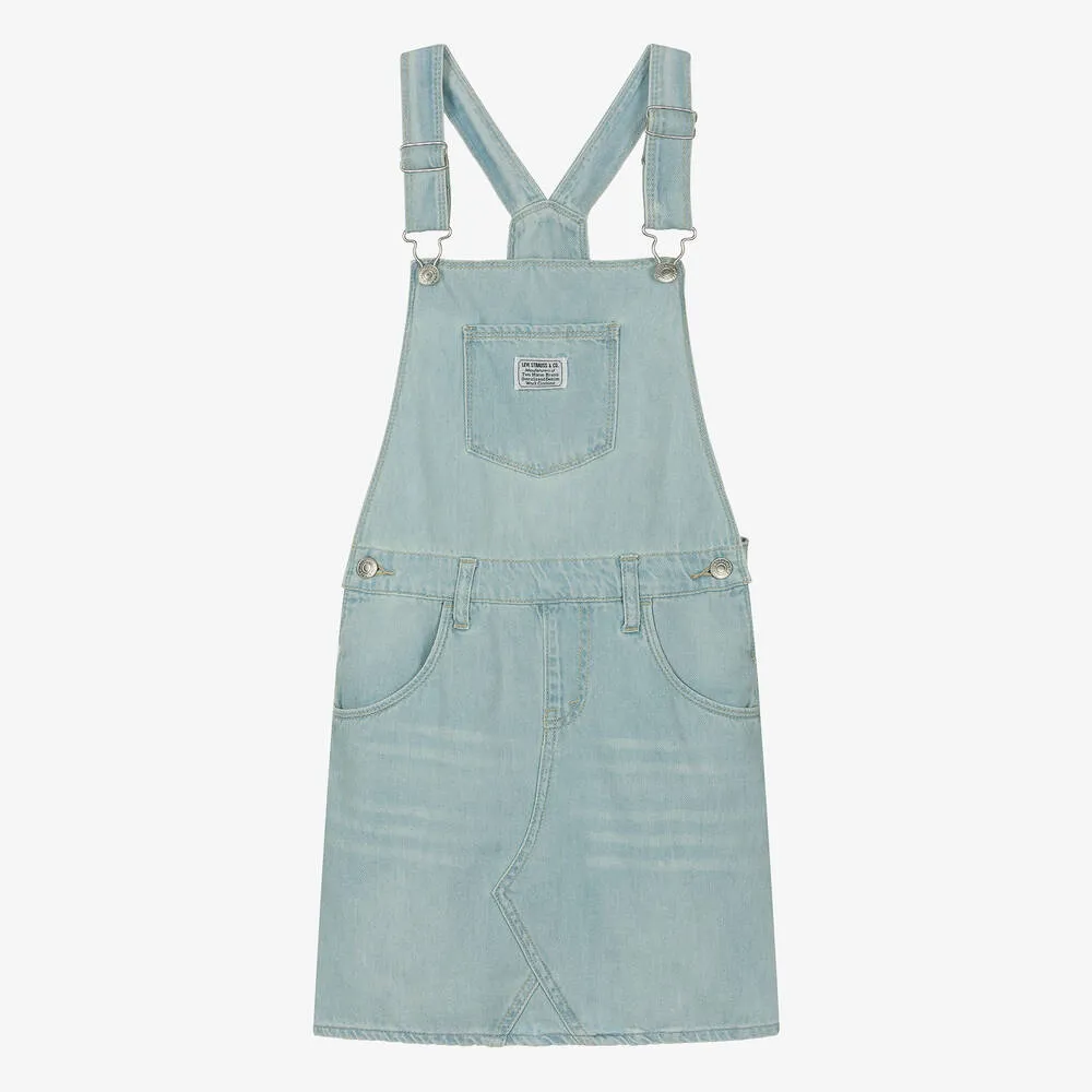 Teen Girls Blue Denim Dungaree Dress