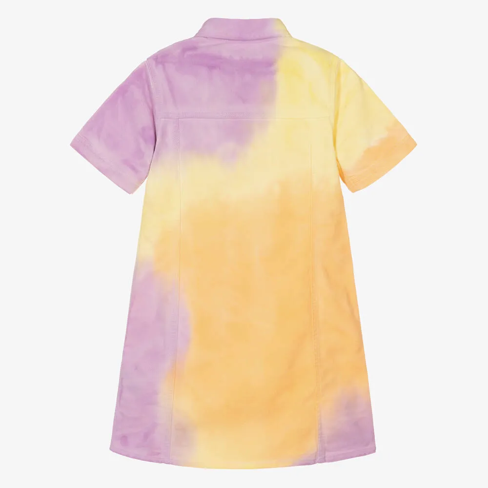 Teen Girls Denim Tie-Dye Logo Dress