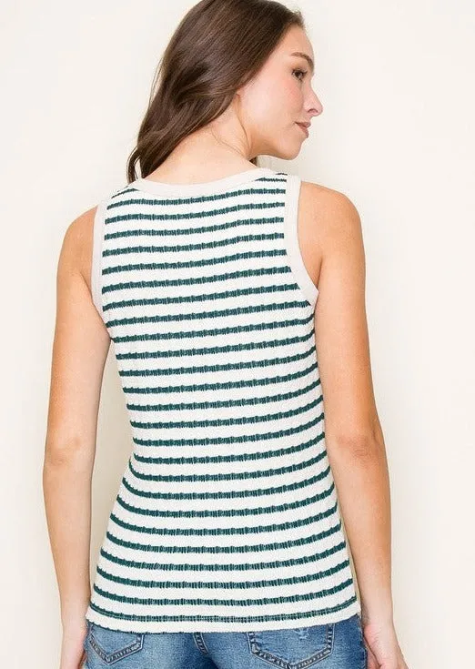 Textured Striped Tanks - 2 Colors!