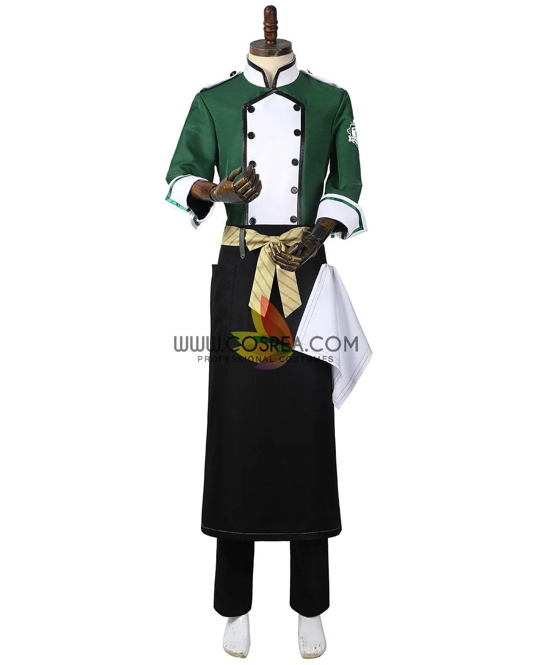 Twisted Wonderland NRC Master Chef Green Uniform Cosplay Costume