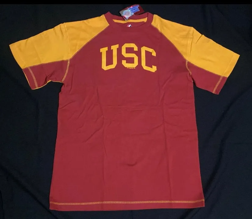 USC Raglan Color blocked Cardinal/Gold T-Shirt for men