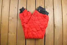 Vintage 1960s Diamond Quilted Red Puffer Pants Size 24 - 28 x 27 / Made in USA / American Vintage / Winter Wear / True Vintage