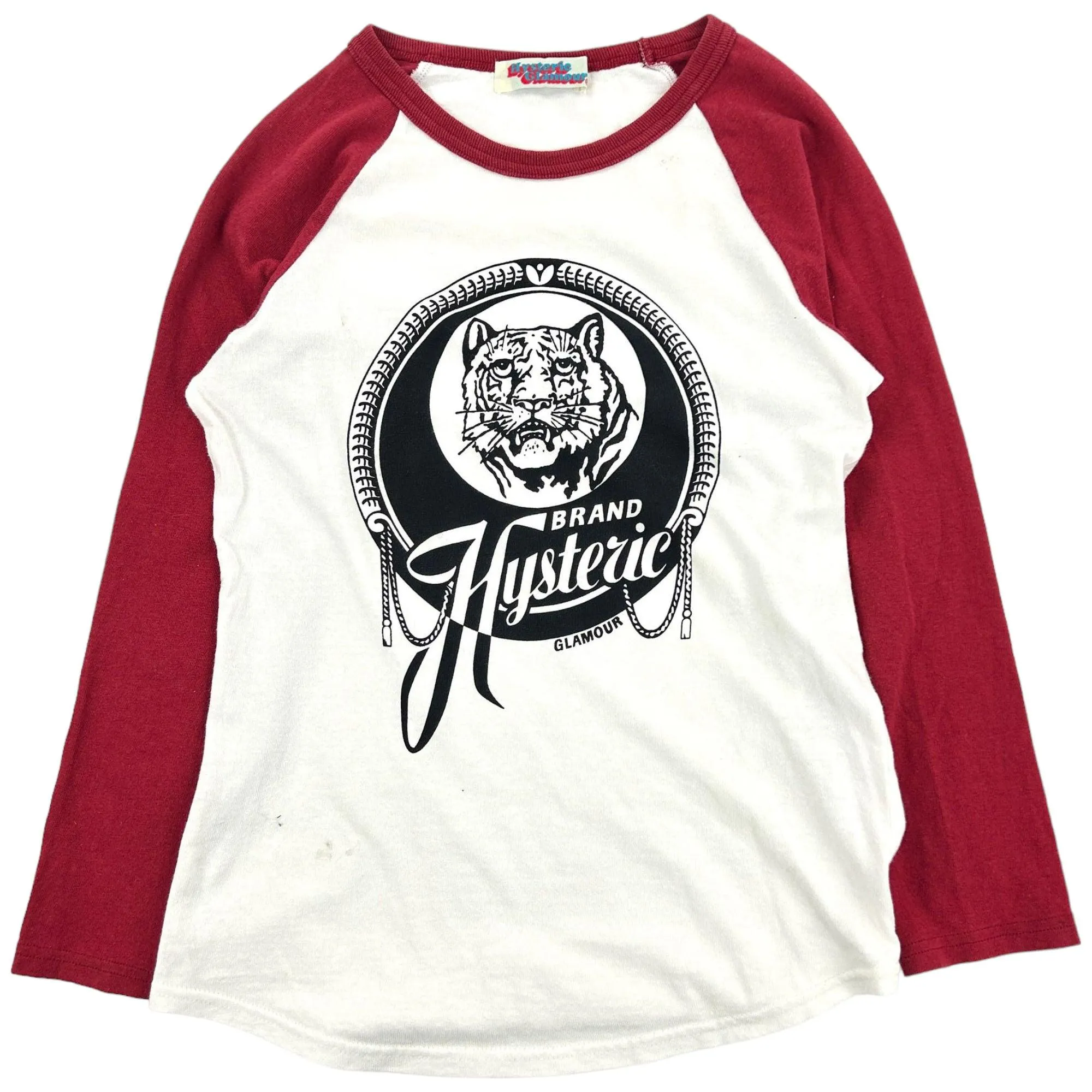 Vintage Hysteric Glamour Tiger Graphic Raglan T-Shirt Woman's Size S