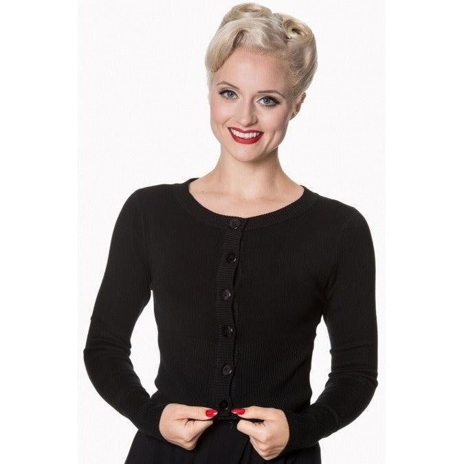 Vintage Long Sleeve Classic Black Cardigan