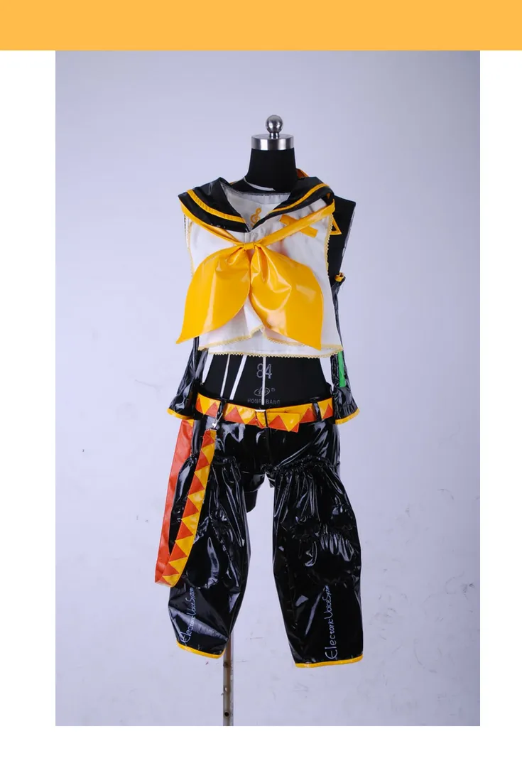 Vocaloid Rin PU Leather Cosplay Costume