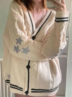 Women's Cardigan Sweater Long Sleeve Sweaters & Cardigans Casual Star