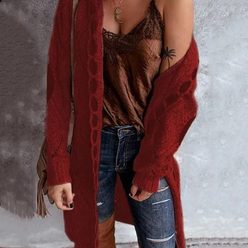 Women's Cardigan Sweater Long Sleeve Sweaters & Cardigans Contrast Binding Casual Streetwear Solid Color