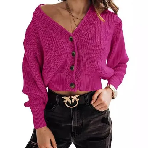 Women's Cardigan Sweater Long Sleeve Sweaters & Cardigans Elegant Streetwear Solid Color