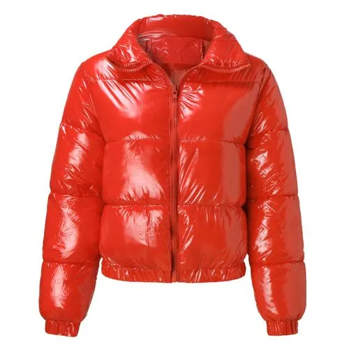 Women's Fashion Solid Color Zipper Down Jacket