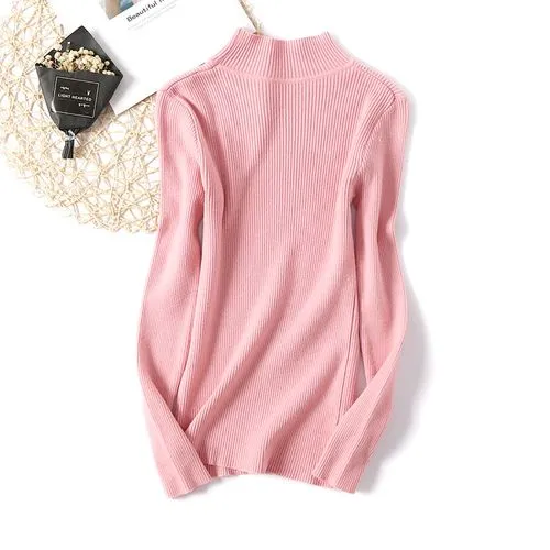 Women's Knitwear Long Sleeve Sweaters & Cardigans Rib-knit Simple Style Solid Color