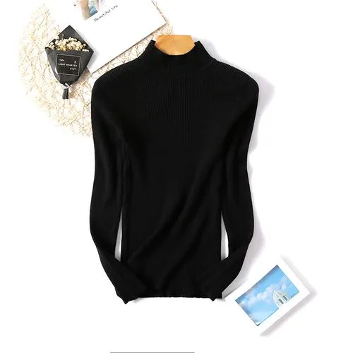 Women's Knitwear Long Sleeve Sweaters & Cardigans Rib-knit Simple Style Solid Color