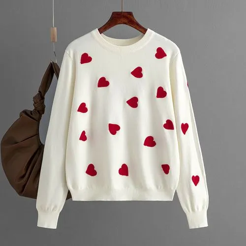 Women's Sweater Long Sleeve Sweaters & Cardigans Casual Heart Shape