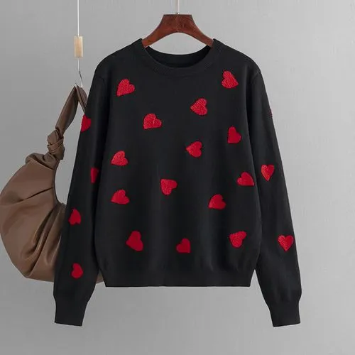 Women's Sweater Long Sleeve Sweaters & Cardigans Casual Heart Shape