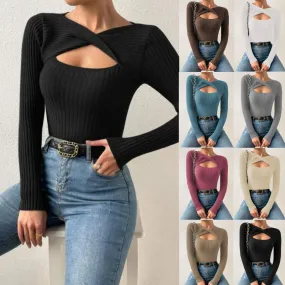 Women's Sweater Long Sleeve Sweaters & Cardigans Elegant Streetwear Solid Color