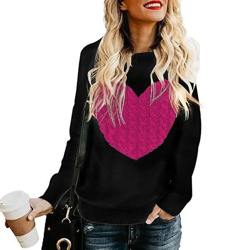 Women's Sweater Long Sleeve Sweaters & Cardigans Hollow Out Fashion Heart Shape