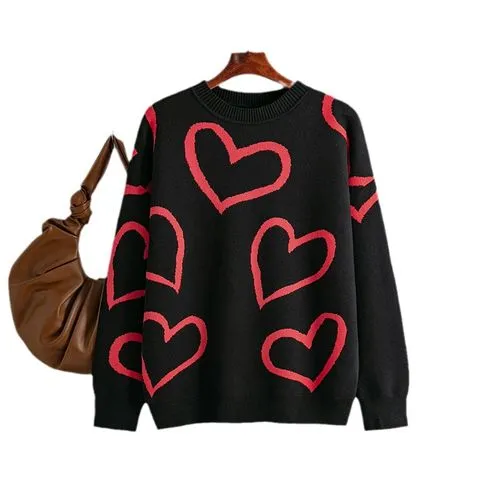 Women's Sweater Long Sleeve Sweaters & Cardigans Jacquard Vacation Heart Shape