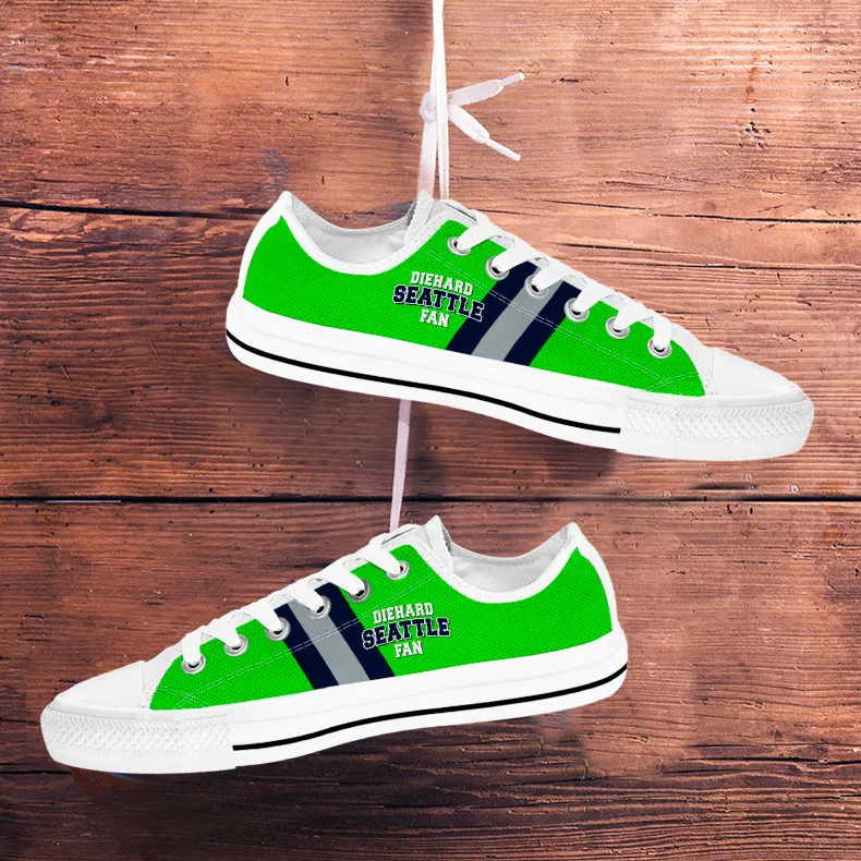 Women's Diehard Seattle Fan Sports Low Top Shoes Green White