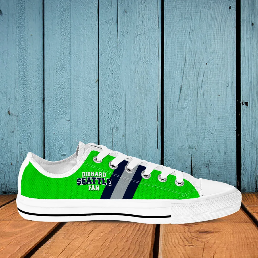 Women's Diehard Seattle Fan Sports Low Top Shoes Green White