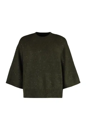 WOOL-BLEND CREW-NECK SWEATER