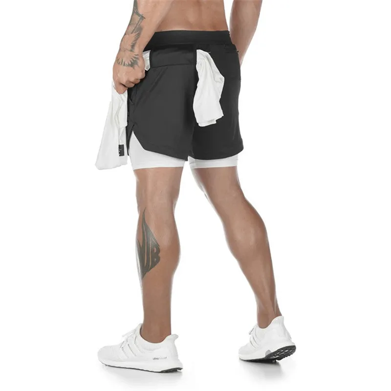 Xituodai 2022 New Casual Shorts men Summer Mens Shorts 2 in 1 High Elastic Gyms Fitness Short Pants